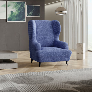 Wing Chair Cover - Blue, Microfibra