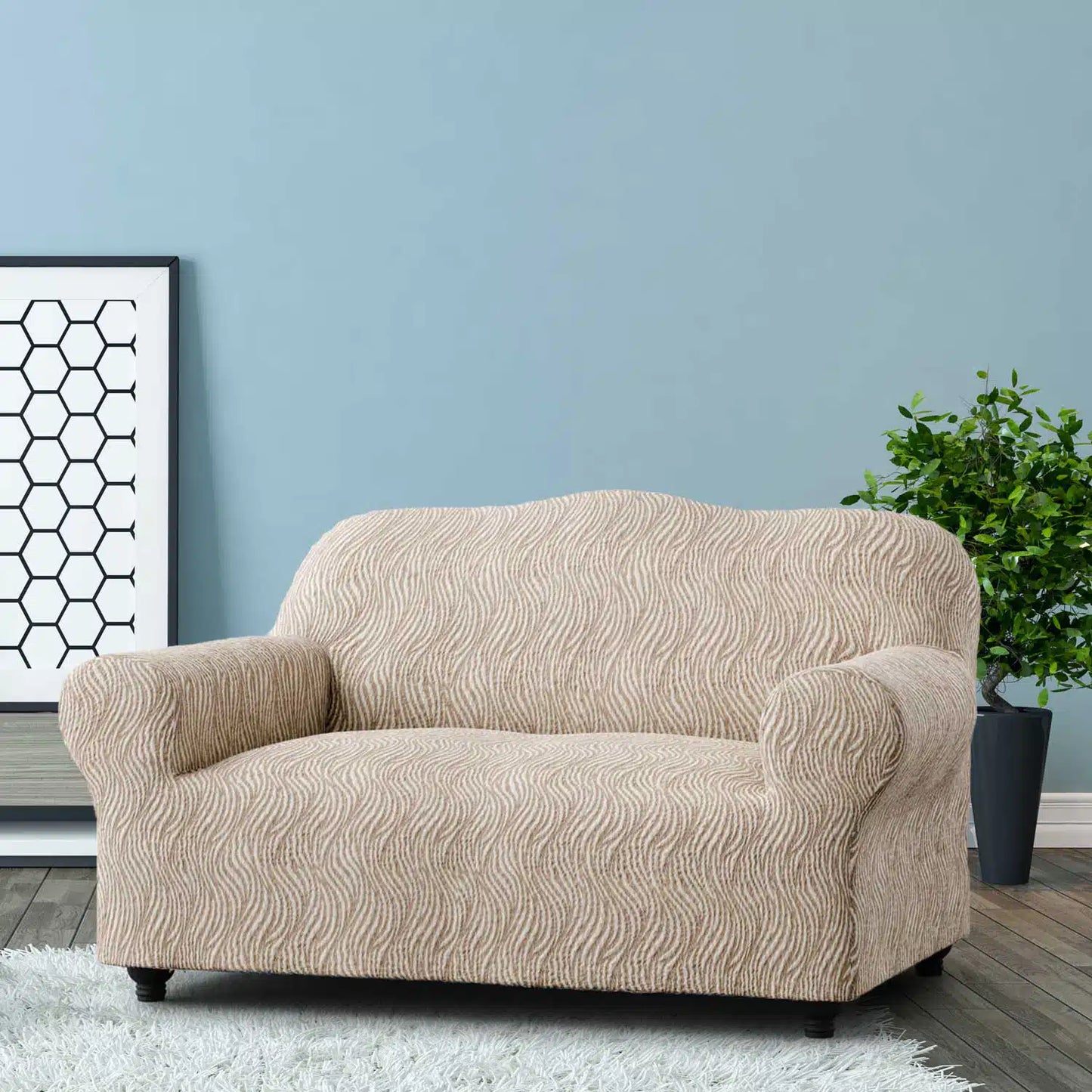 2 Seater Sofa Cover - Vento, Jacquard 3D Collection