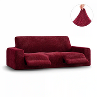 3 Seater Recliner Sofa Cover - Bordeaux, Velvet