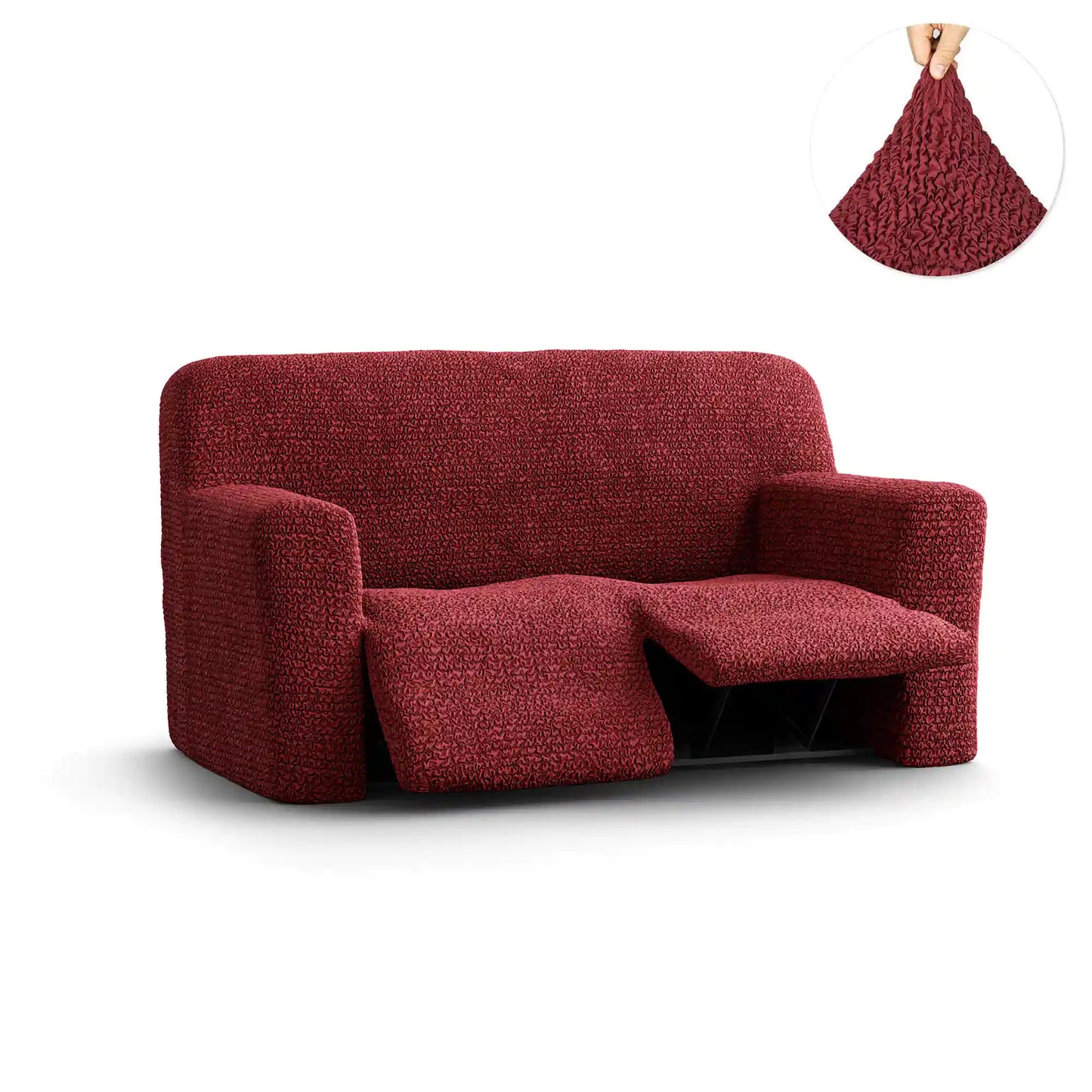 2 Seater Recliner Sofa Cover - Bordeaux, Microfibra