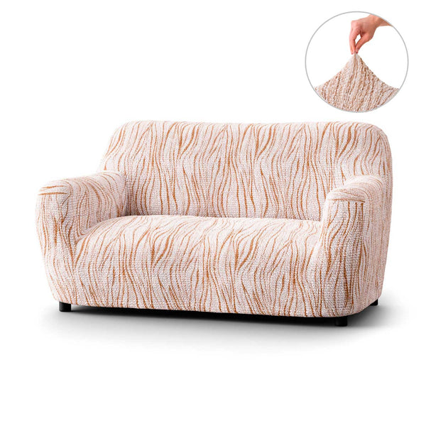 2 Seater Sofa Cover Universo Beige Microfibra Printed
