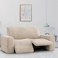 2 Seater Recliner Sofa Cover - Beige, Velvet