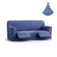 3 Seater Recliner Sofa Cover - Blue, Microfibra