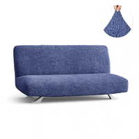Housse pour canapé-lit futon sans accoudoirs - bleu, microfibre