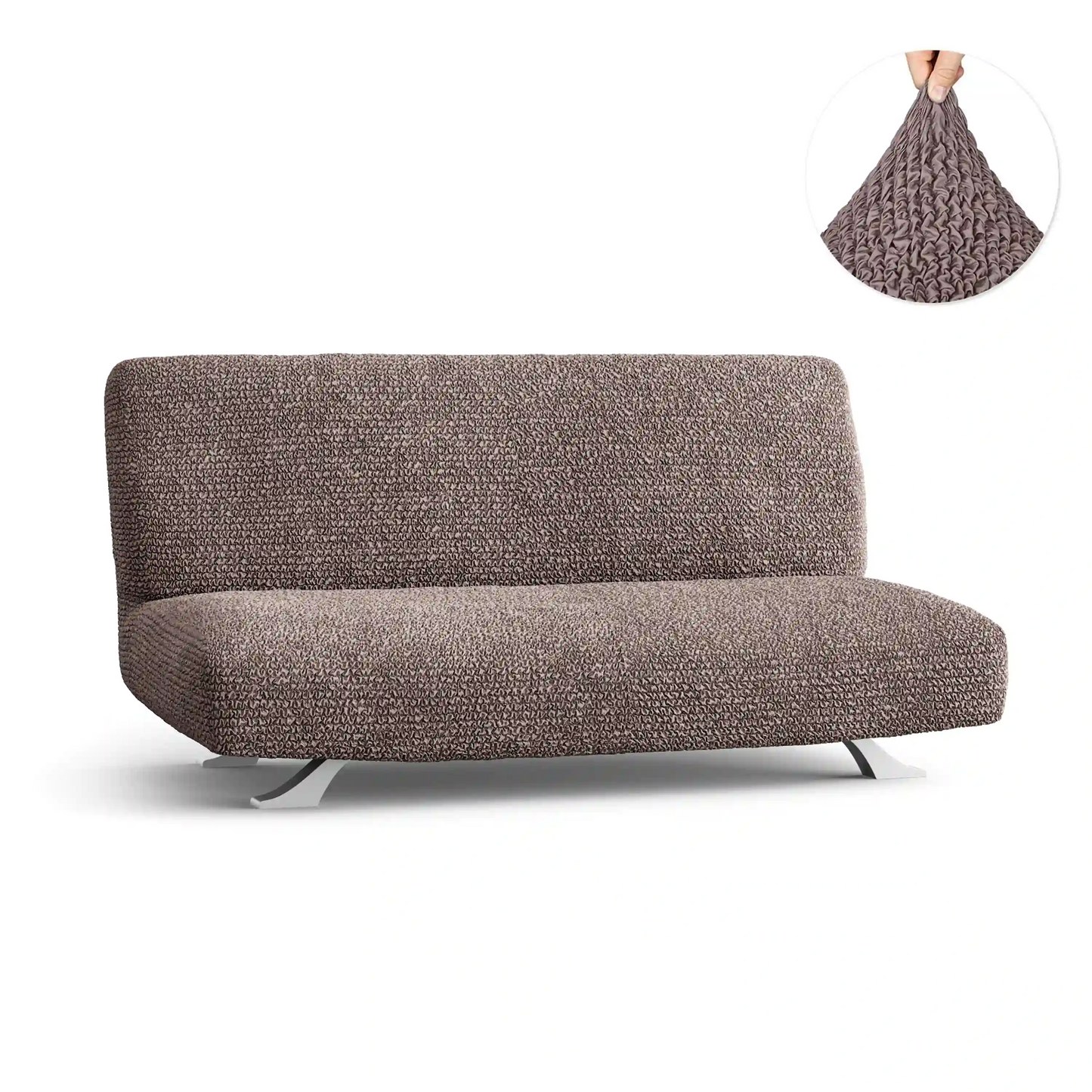 Housse pour canapé-lit futon sans accoudoirs - Choco, Microfibre
