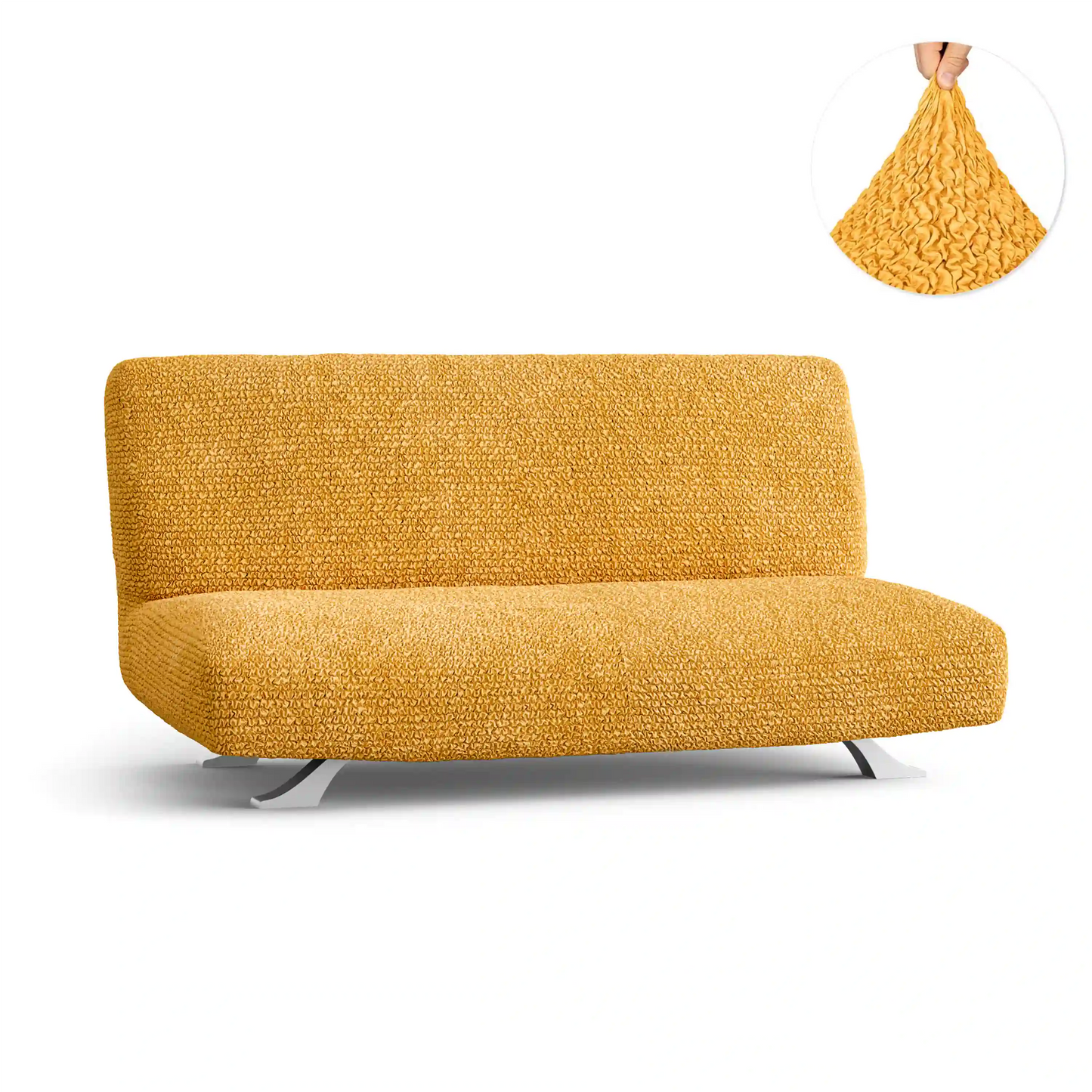 Futon Armless Sofa Bed Slipcover - Mango, Microfibra