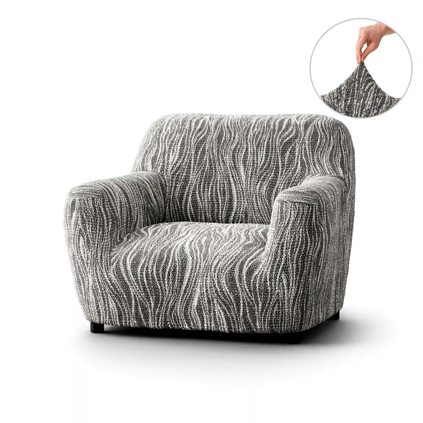 Housse de fauteuil - Universo Grey, microfibre imprimée