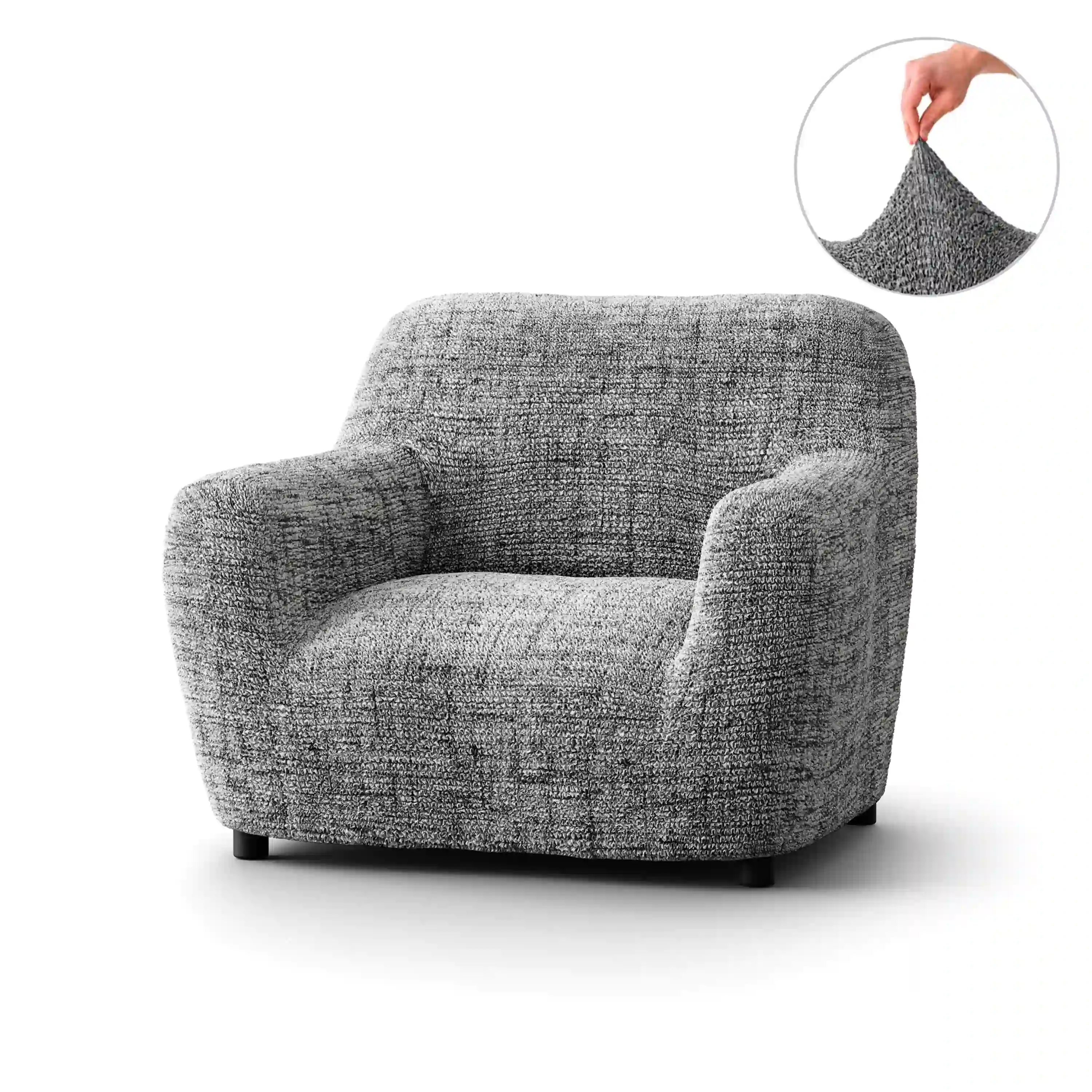 Housse de fauteuil - Gris Vittoria, imprimé en microfibre