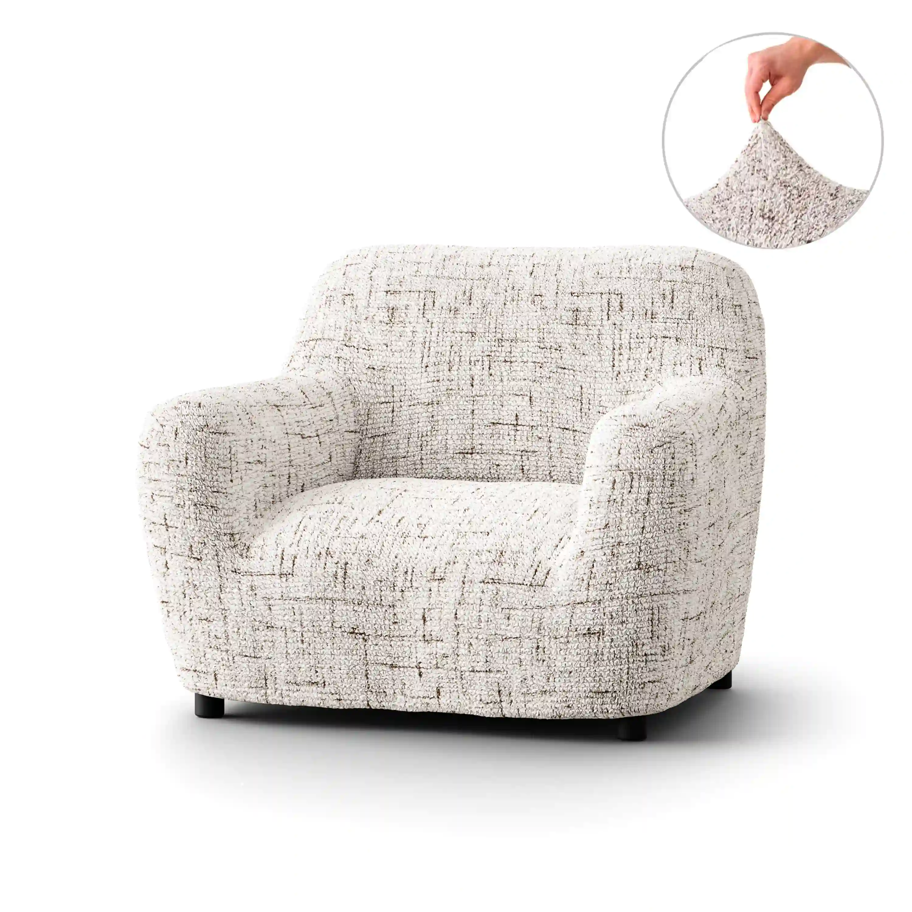 Housse de fauteuil - Vittoria White, microfibre imprimée