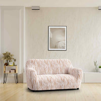 2 Seater Sofa Cover - Universo Beige, Microfibra Printed