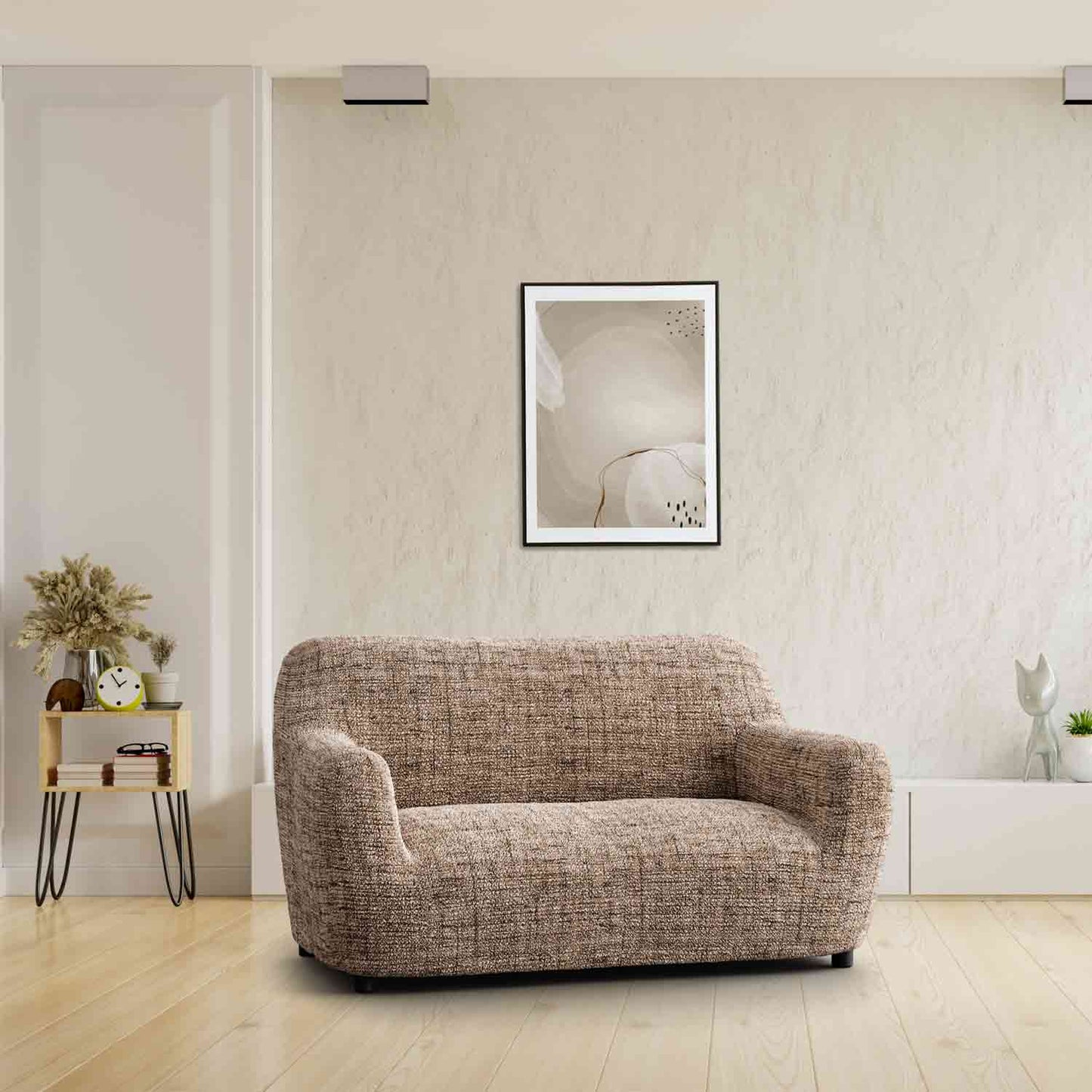 2 Seater Sofa Cover - Vittoria Latte, Microfibra Printed