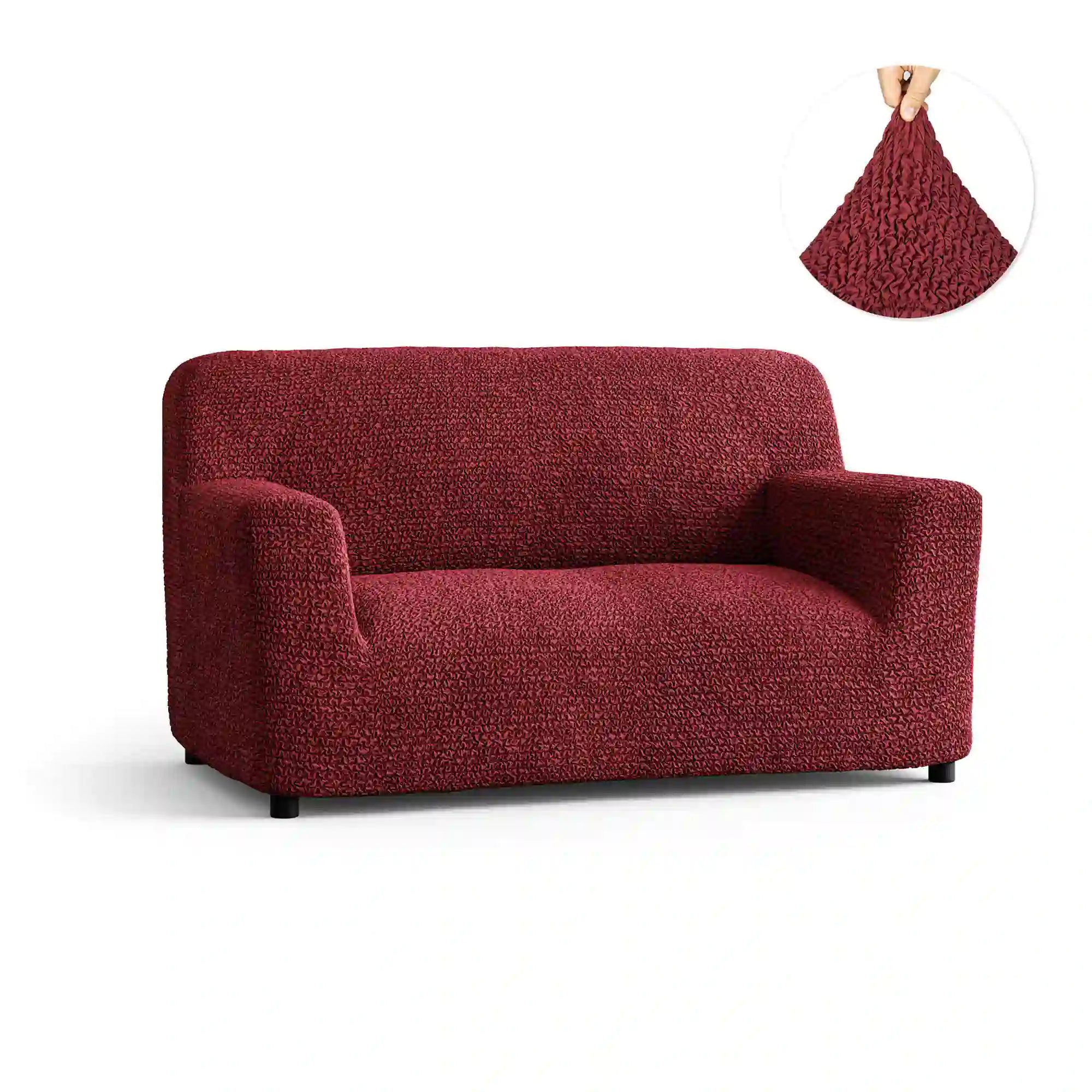 2 Seater Sofa Cover - Bordeaux, Microfibra