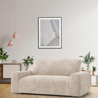 2 Seater Sofa Cover - Beige, Velvet Collection