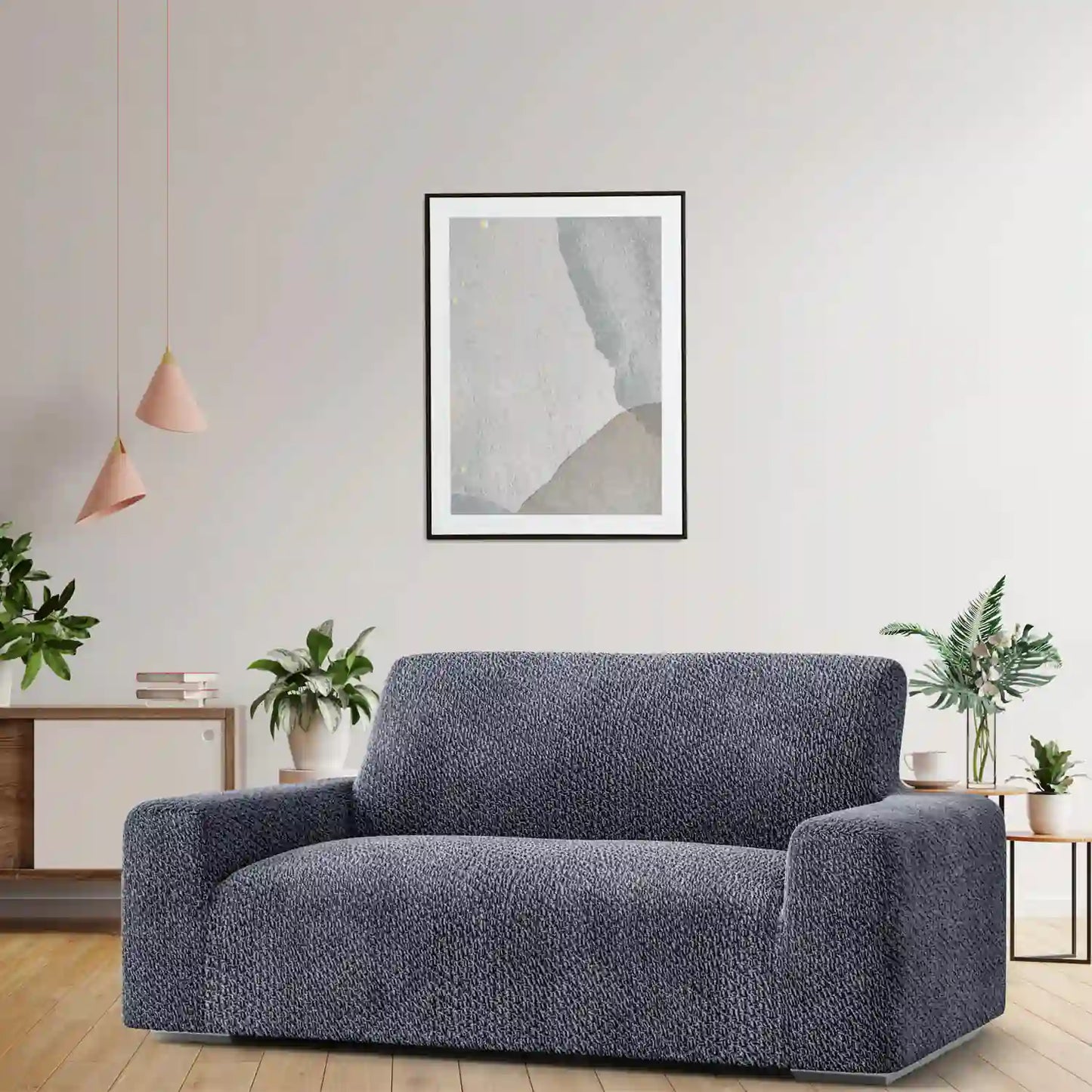 2 Seater Sofa Cover - Grey, Velvet Collection
