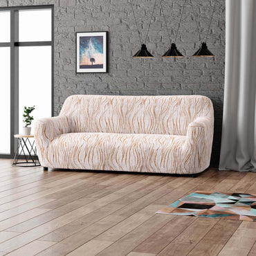 3 Seater Sofa Cover - Universo Beige, Microfibra Printed