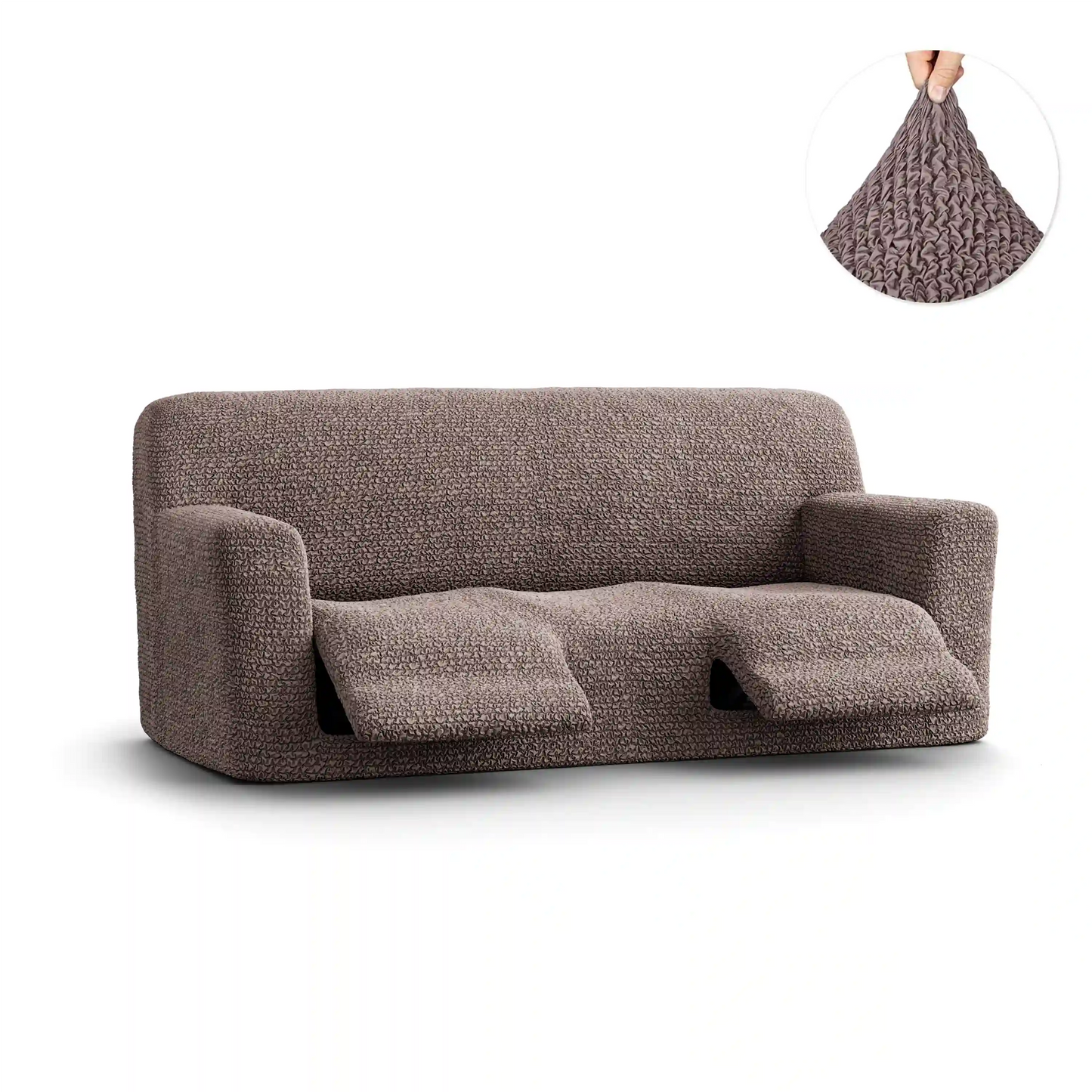 Housse de canapé inclinable 3 places - Choco, Microfibre