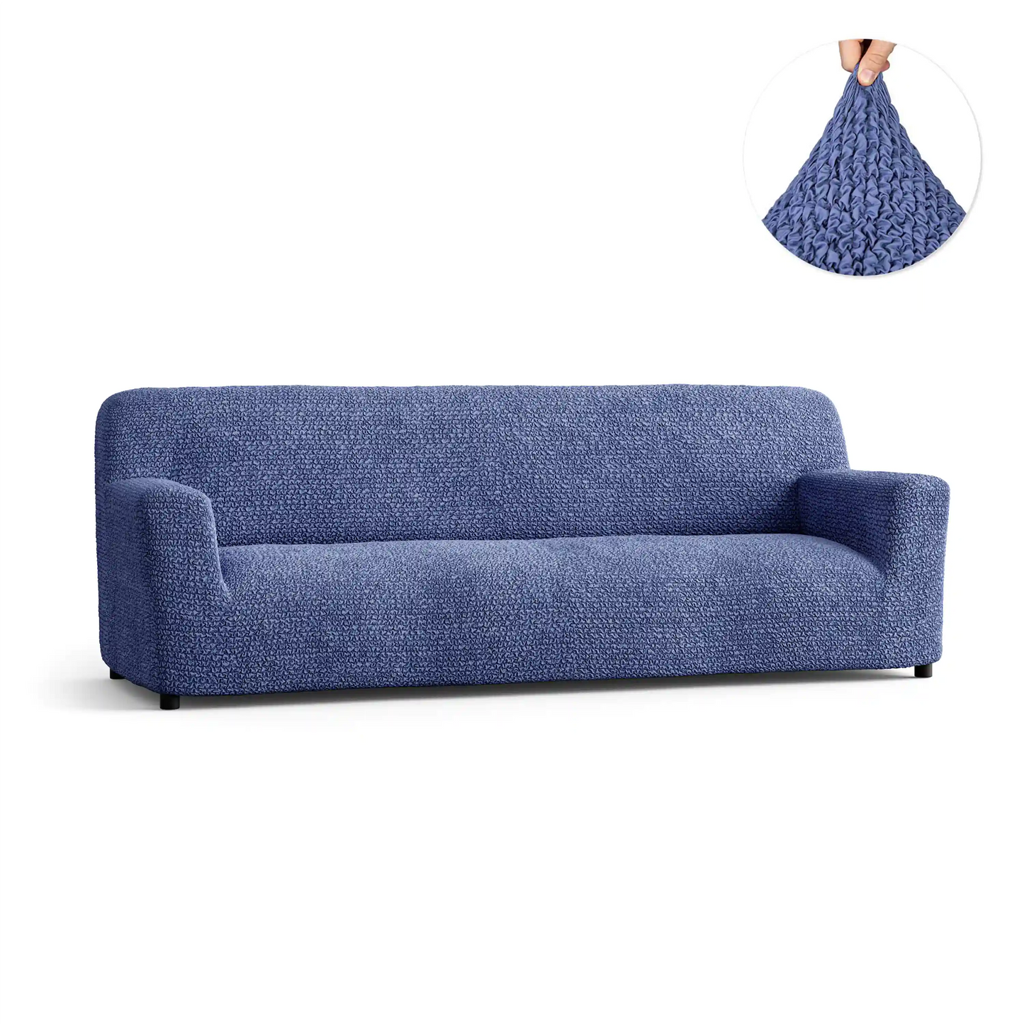 Housse de canapé 4 places - Bleu, Collection Microfibre