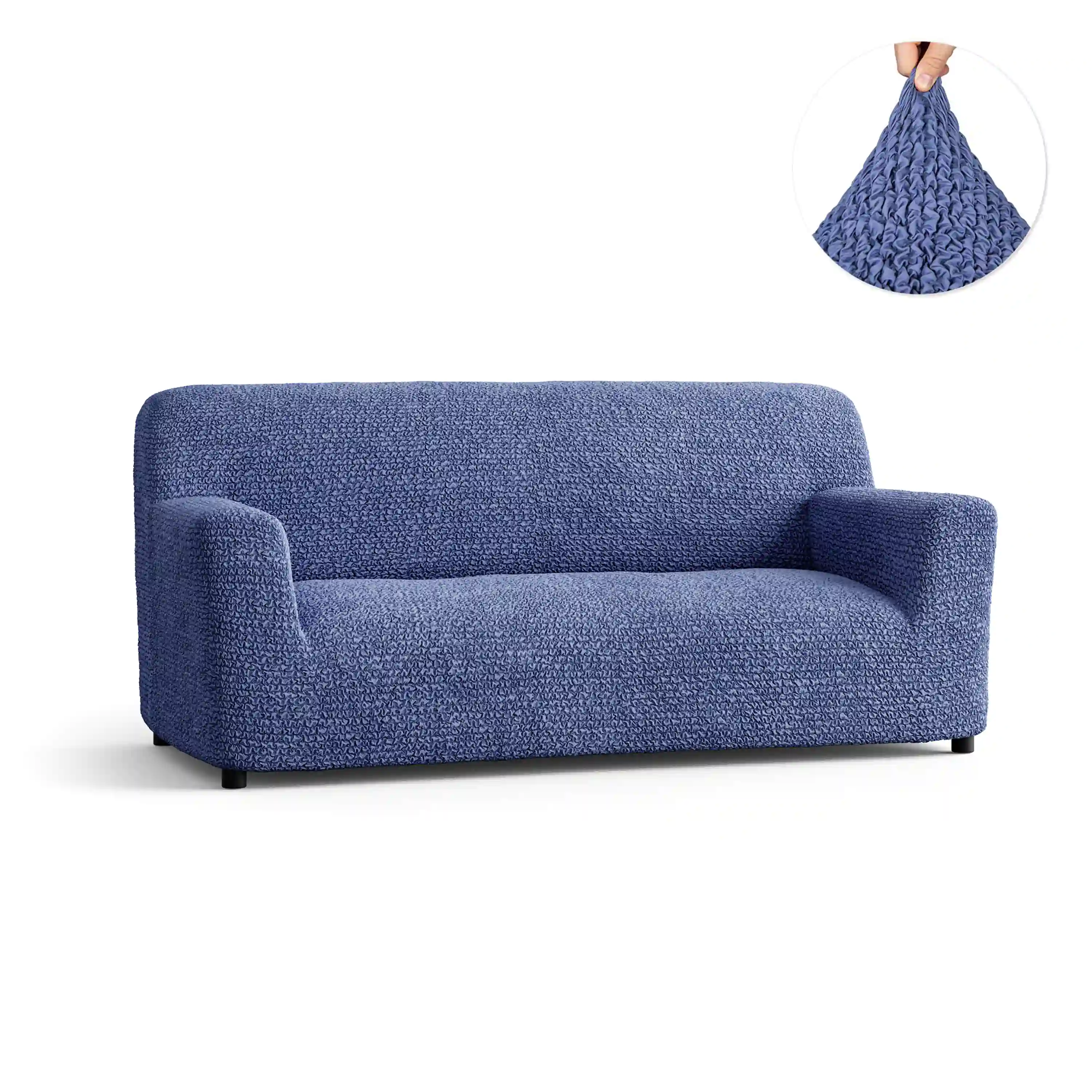 3 Seater Sofa Cover - Blue, Microfibra