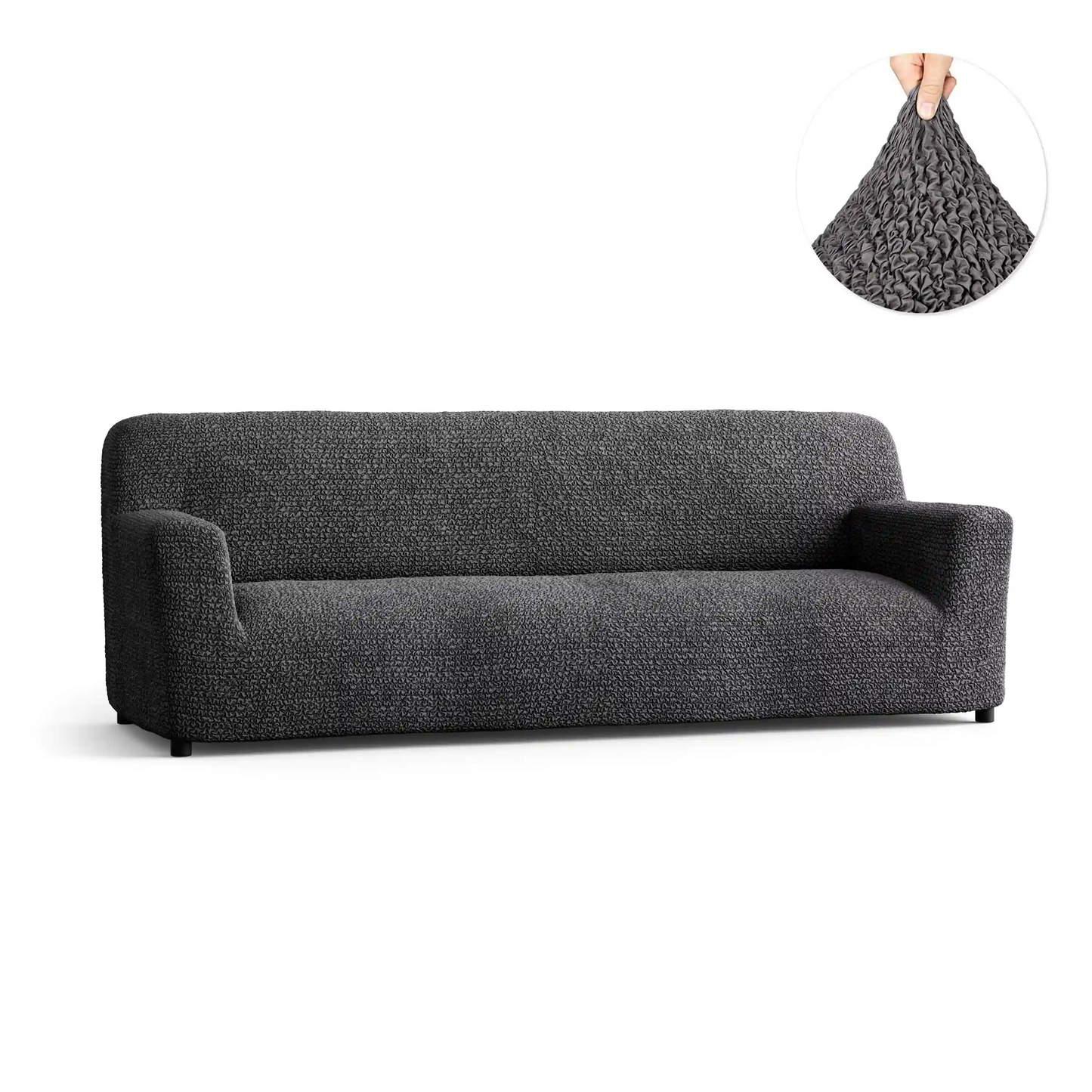 Housse de Canapé 4 Places - Anthracite, Collection Microfibre