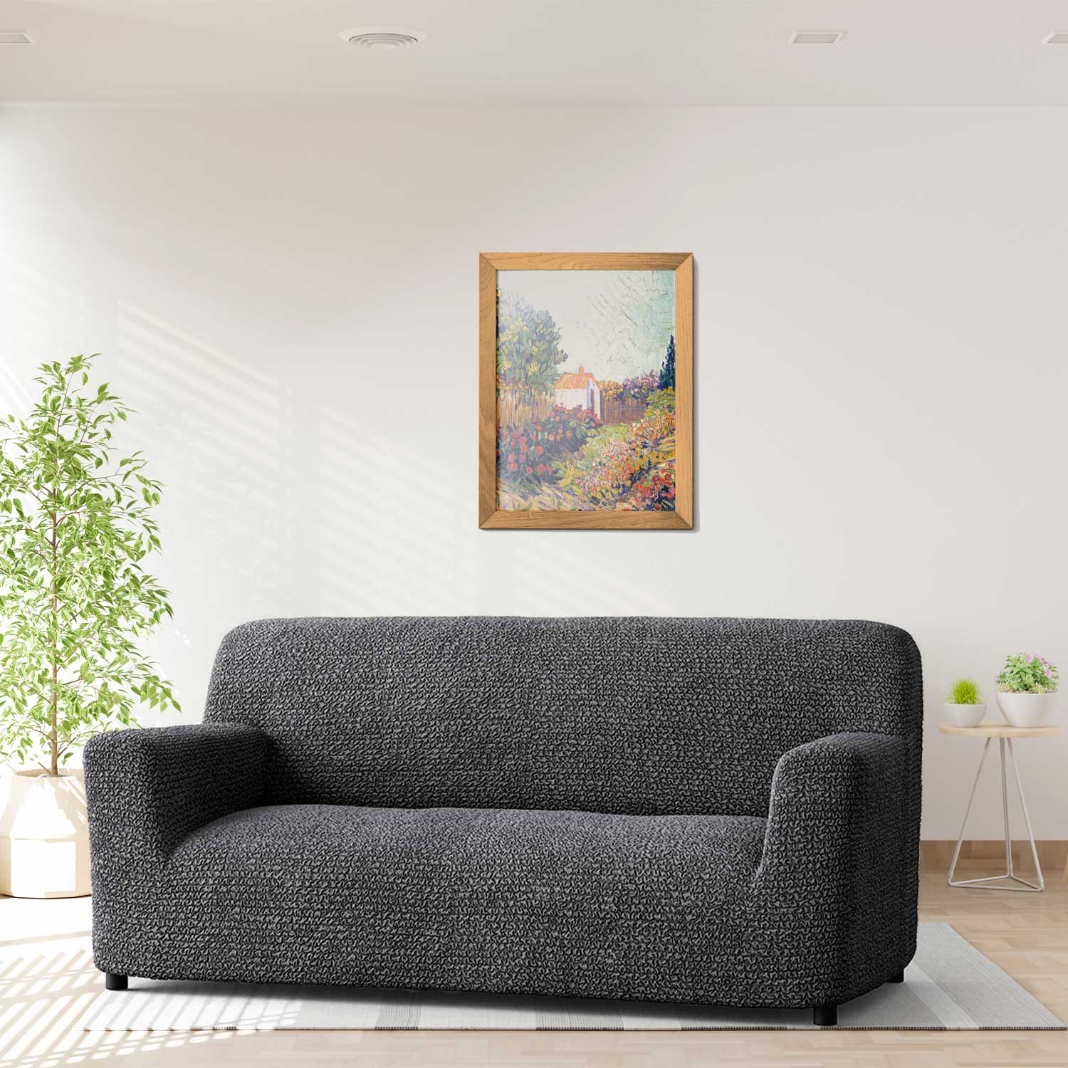 3 Seater Sofa Cover Charcoal Microfibra Menotti Sofa Covers