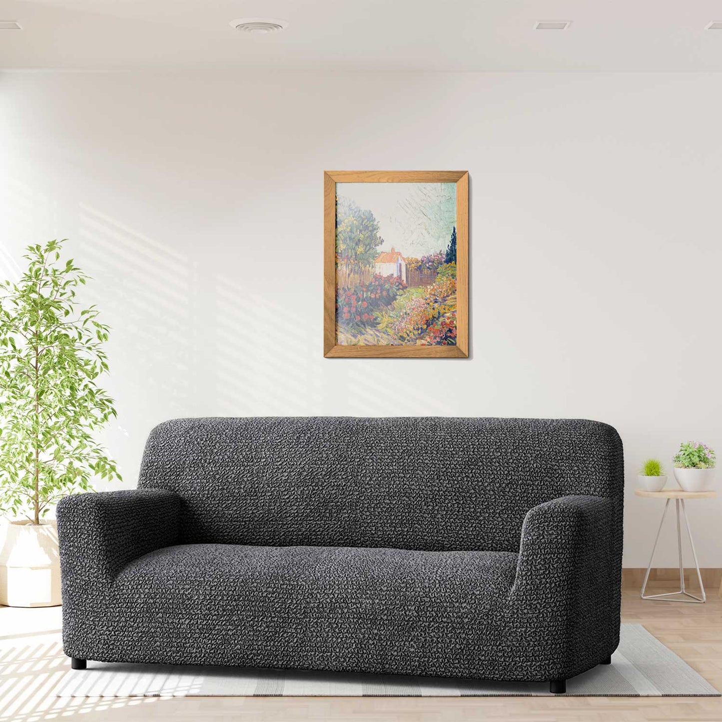 3 Seater Sofa Cover - Charcoal, Microfibra