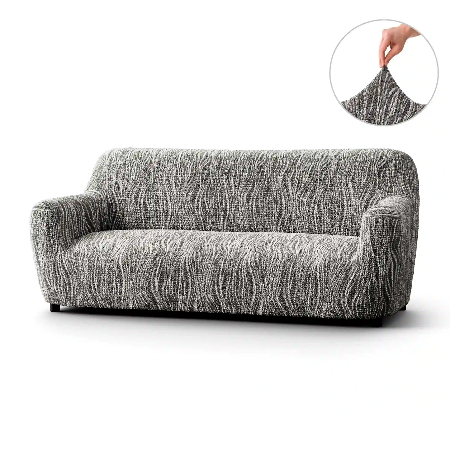 3 Seater Sofa Cover - Universo Grey, Microfibra Printed