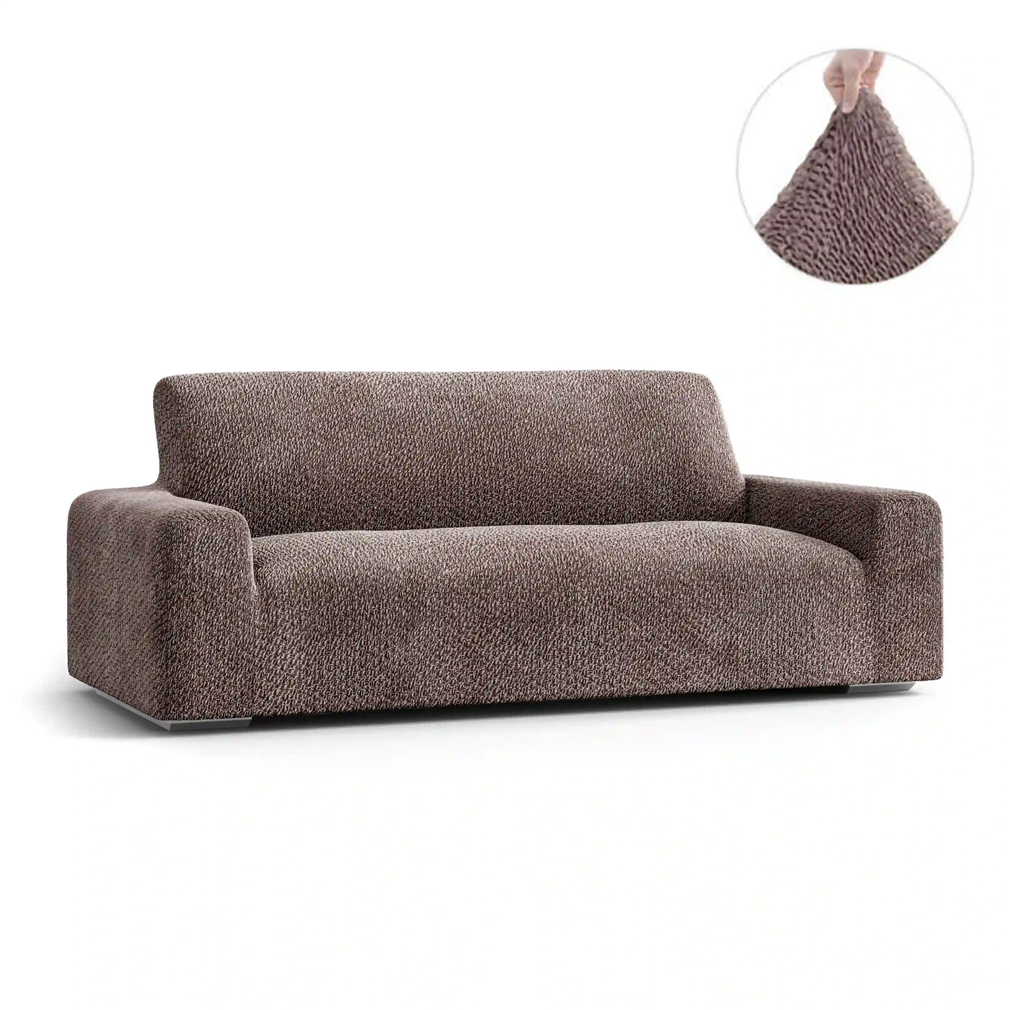 3 Seater Sofa Cover - Brown, Velvet Collection