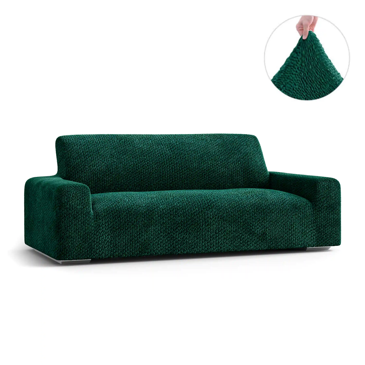 3 Seater Sofa Cover - Green, Velvet Collection