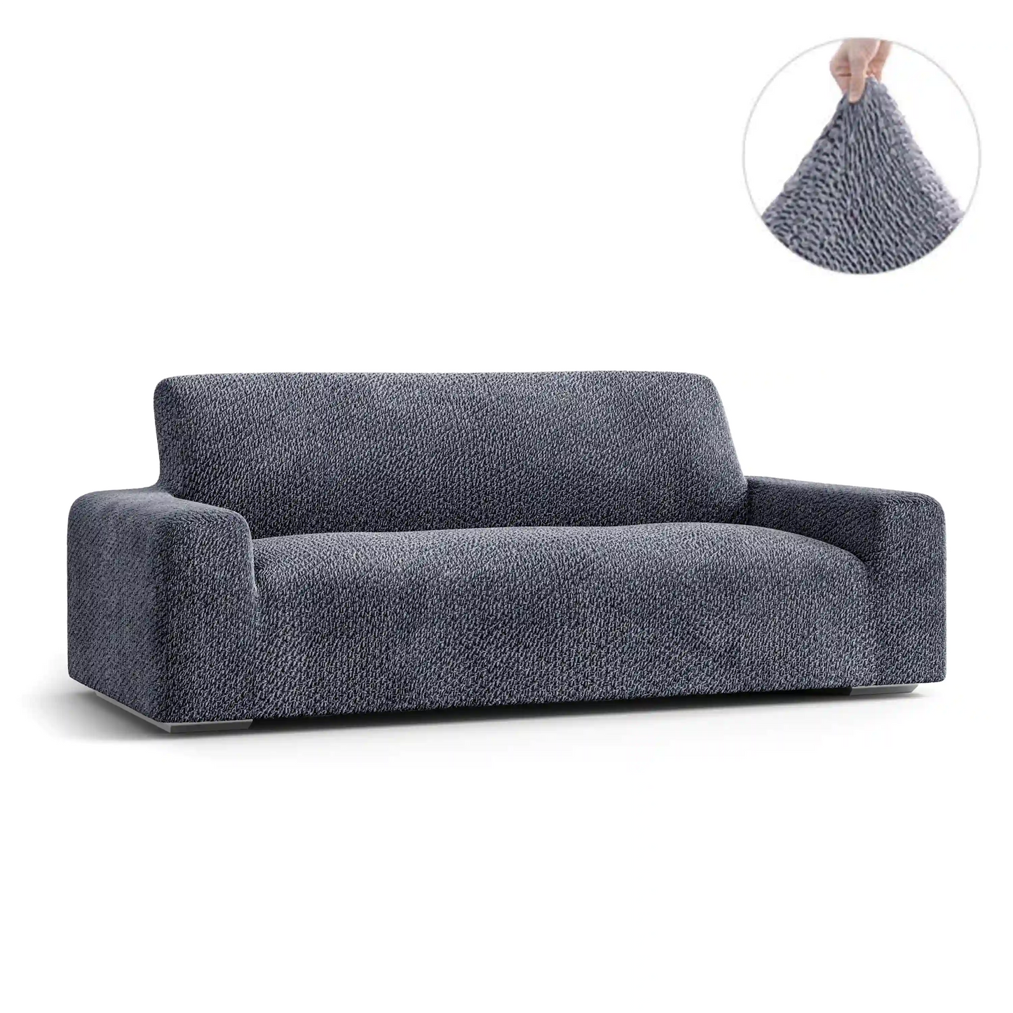 3 Seater Sofa Cover - Grey, Velvet Collection