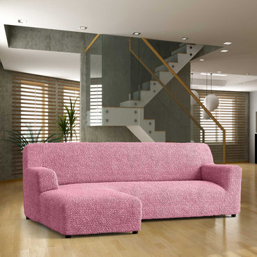 L-Shaped Sofa Cover (Left Chaise) - Pink, Microfibra Collection