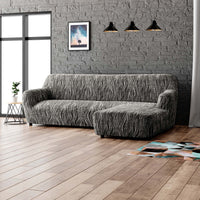 L-Shaped Sofa Cover (Right Chaise) - Universo Grey, Microfibra Printed