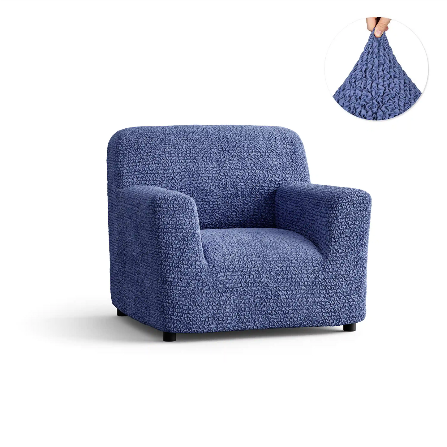 Arm Chair Cover - Blue, Microfibra
