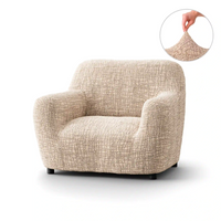 Housse de fauteuil - Graffio Beige, imprimé en microfibre