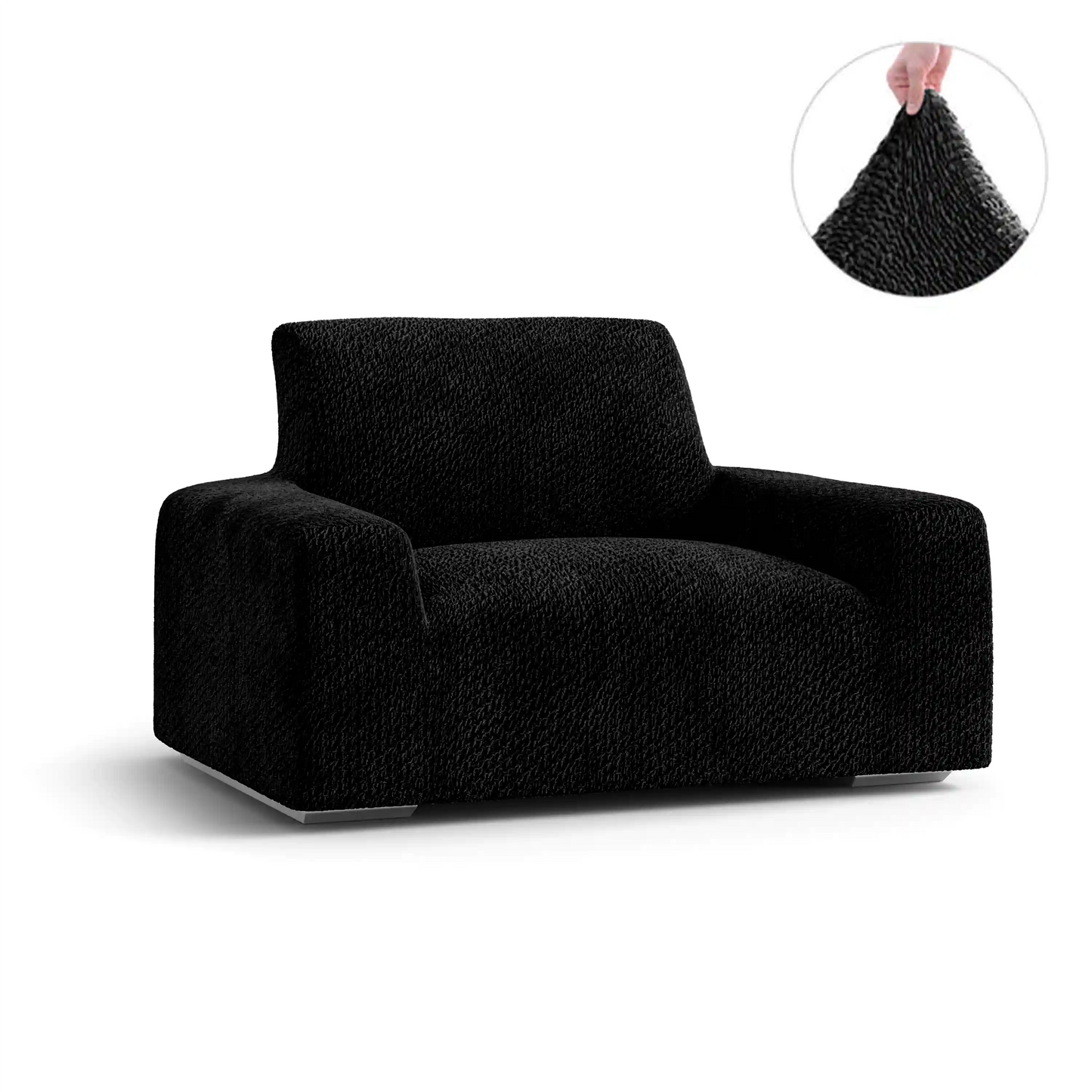 Housse de fauteuil - Noir, Velours