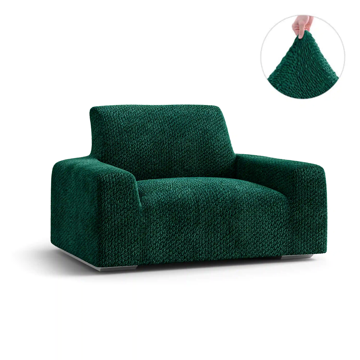 Housse de fauteuil - Vert, Velours