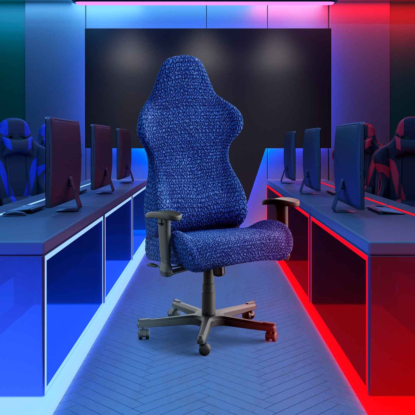 Office/ Gaming Chair Cover - Navy Blue, Microfibra Collection