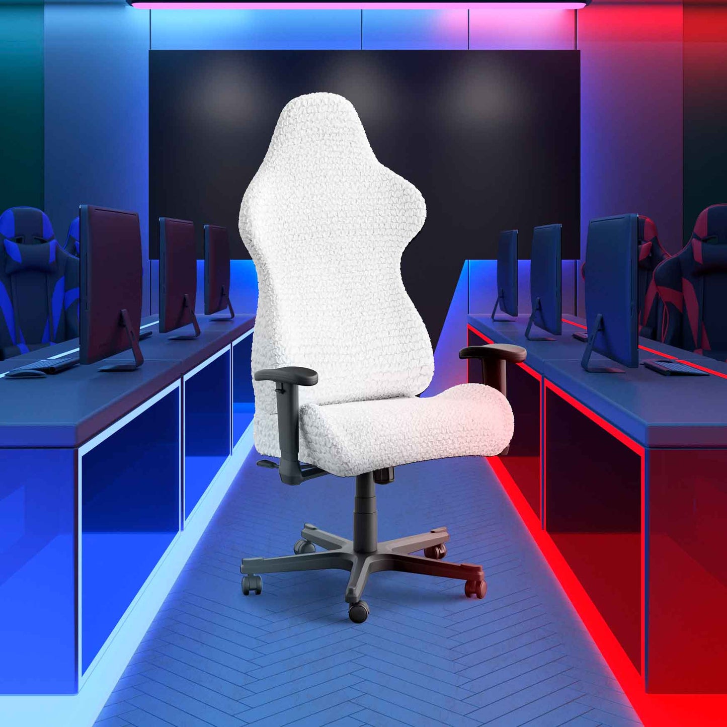 Office/ Gaming Chair Cover - White, Microfibra Collection