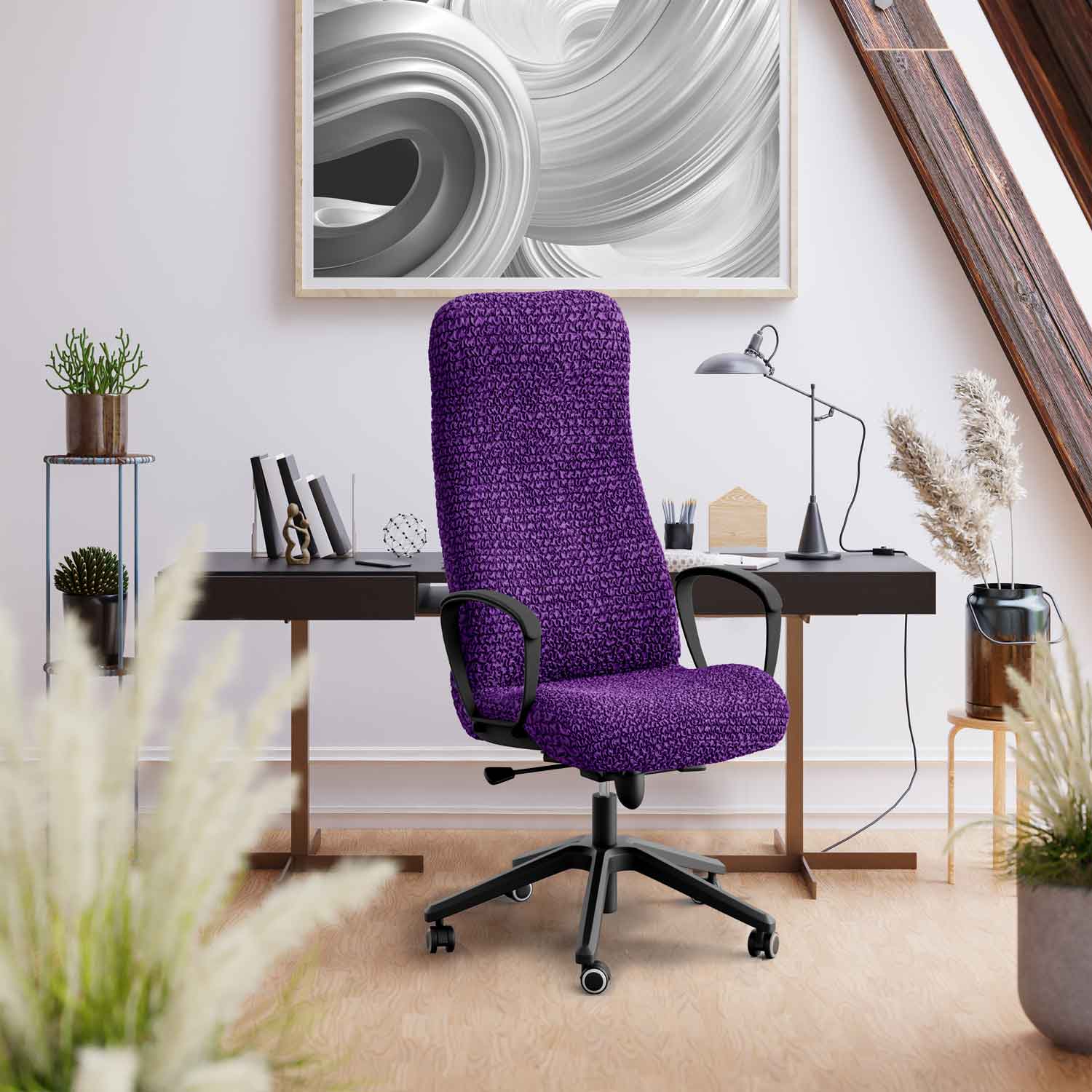 Office/ Gaming Chair Cover - Purple, Microfibra Collection