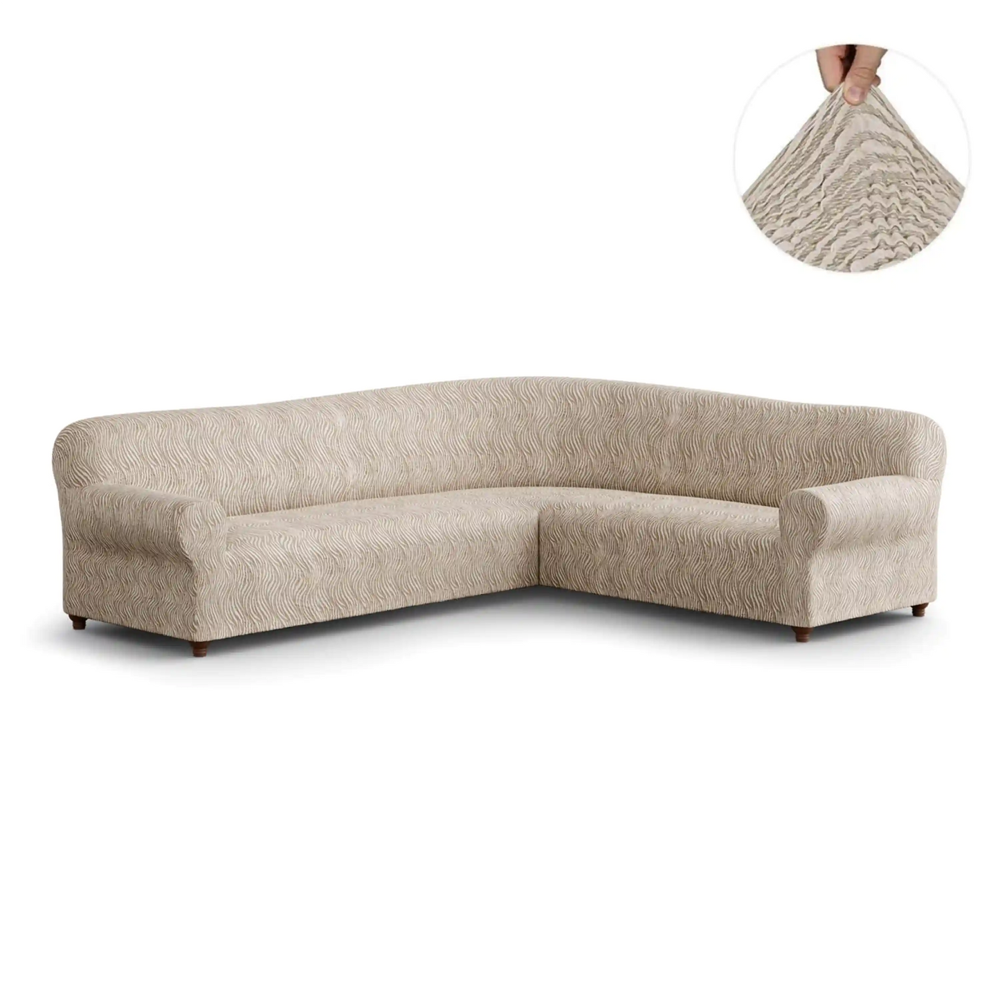 Corner Sofa Cover - Vento, Jacquard 3D Collection