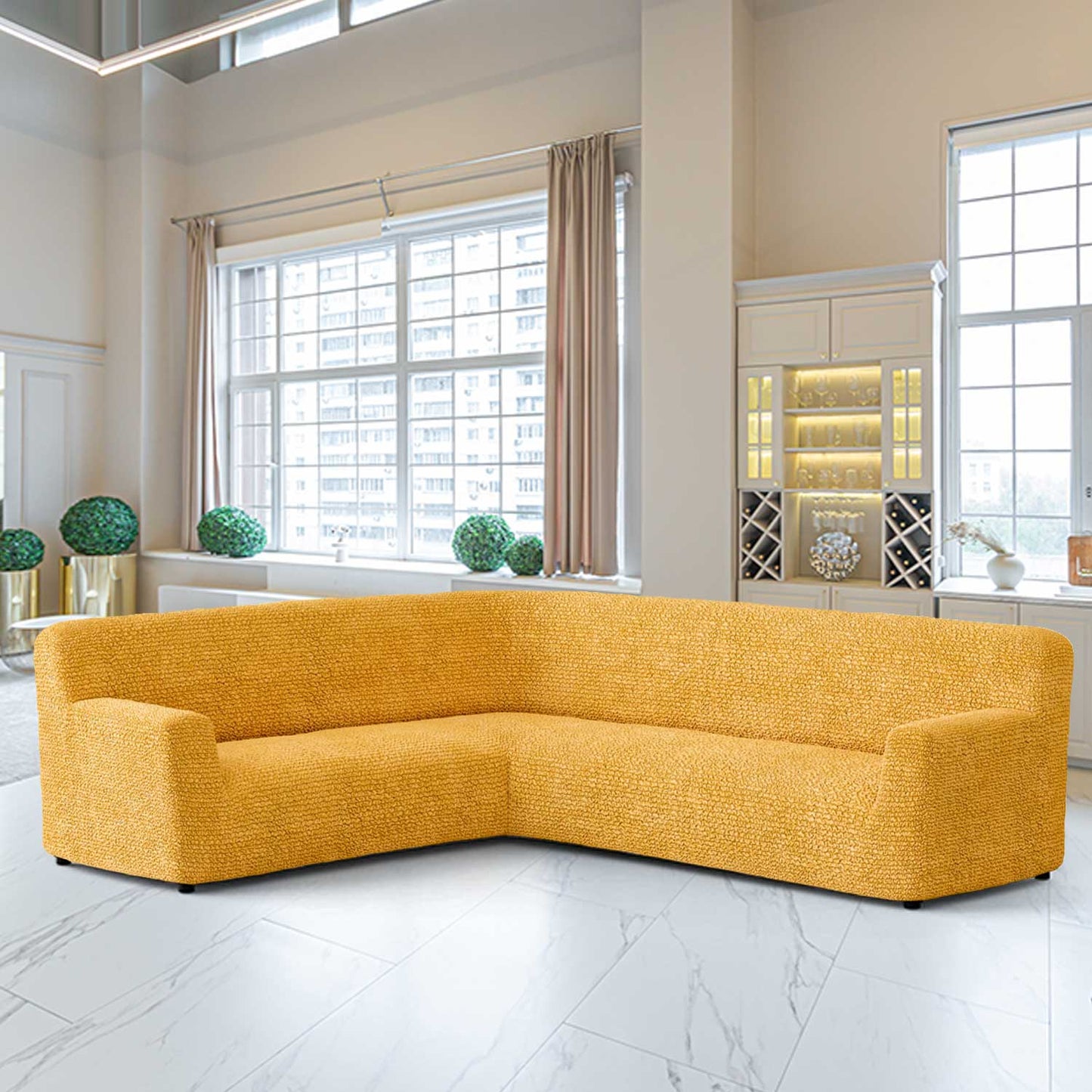 Corner Sofa Cover - Mango, Microfibra
