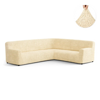 Housse de canapé d'angle - Beige, Microfibre