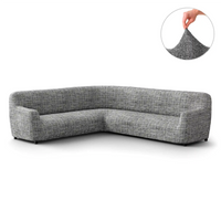 Corner Sofa Cover - Vittoria Grey, Microfibra Printed