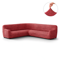 Corner Sofa Cover - Vittoria Red, Microfibra Printed