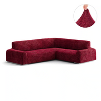 Corner Sofa Cover - Bordeaux, Velvet Collection