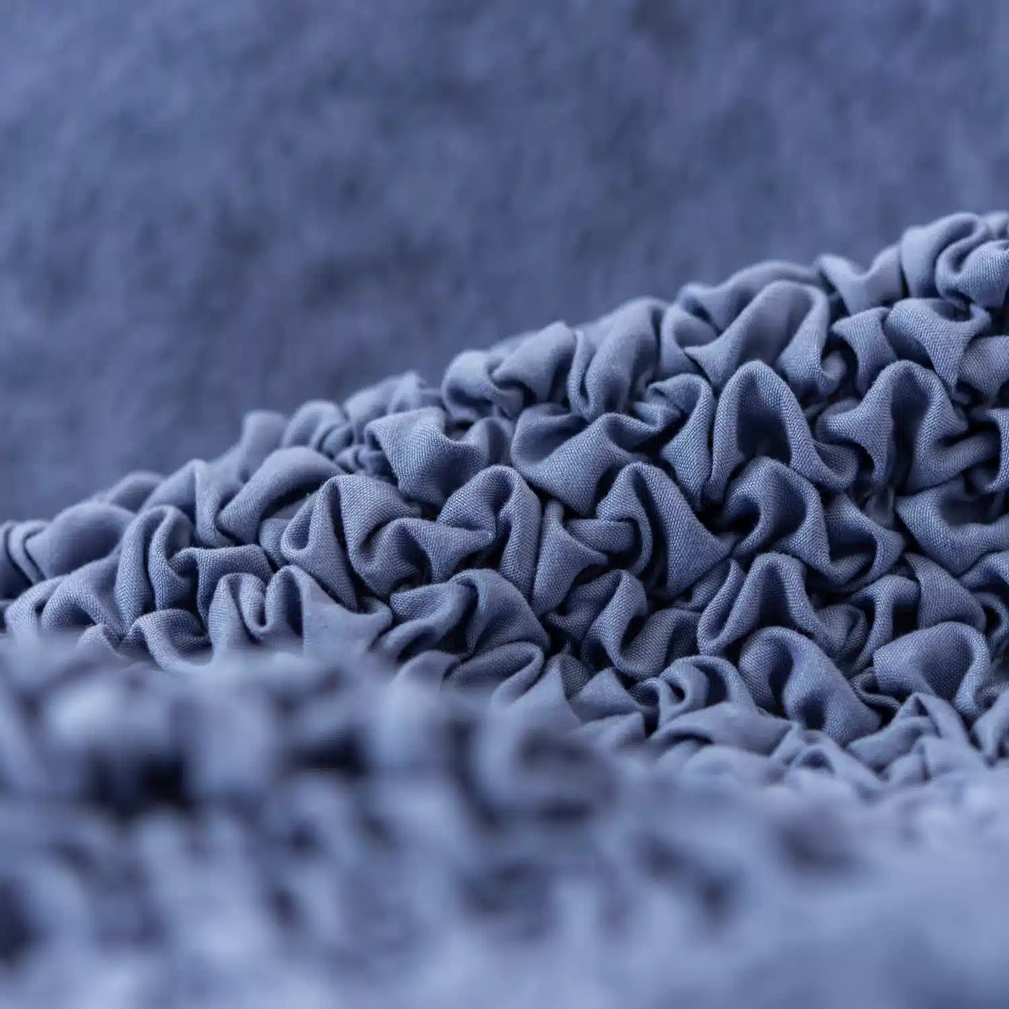 Housse de canapé en L (méridienne droite) - Bleu, Collection Microfibre