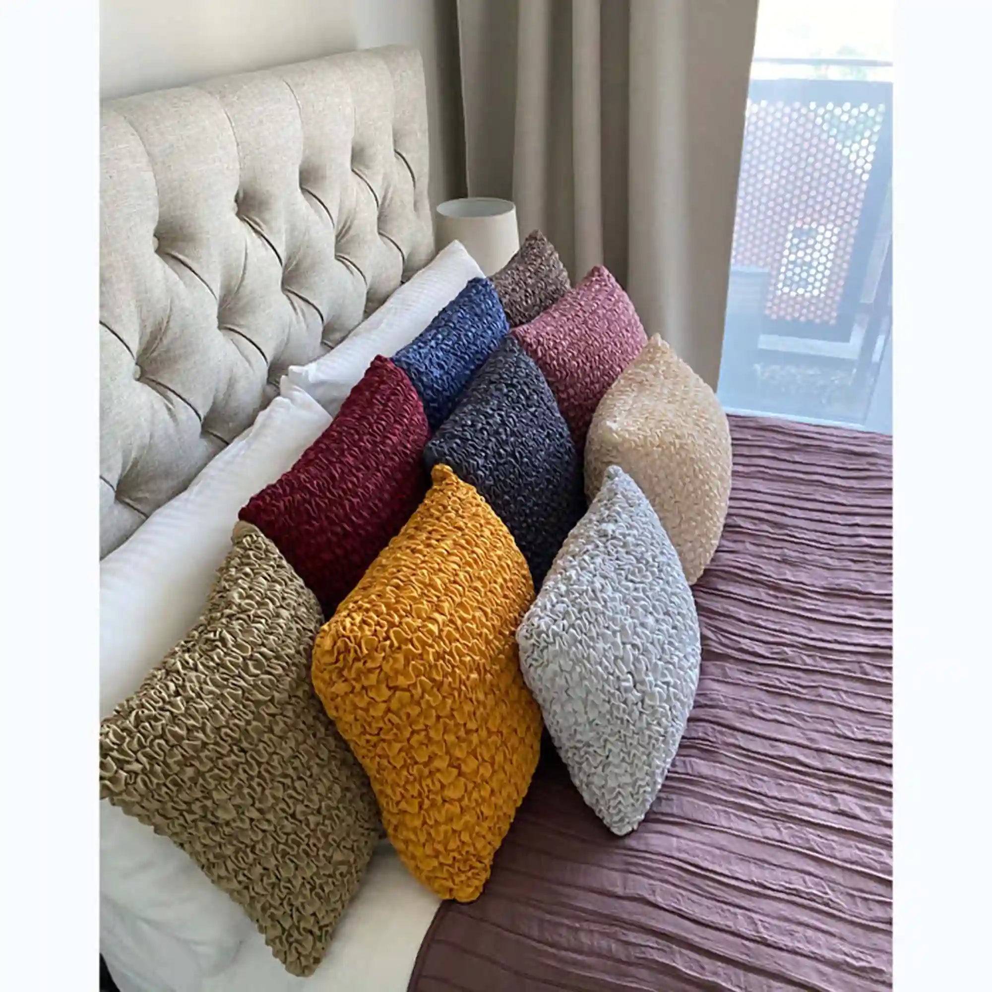 Lot de 2 housses de coussin en microfibre - Rose, Microfibre