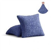 Set of 2 Microfibra Cushion Covers - Blue, Microfibra