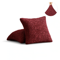 Set of 2 Microfibra Cushion Covers - Bordeaux, Microfibra