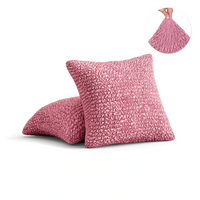 Set of 2 Microfibra Cushion Covers - Pink, Microfibra