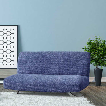 Futon Armless Sofa Bed Slipcover - Blue, Microfibra